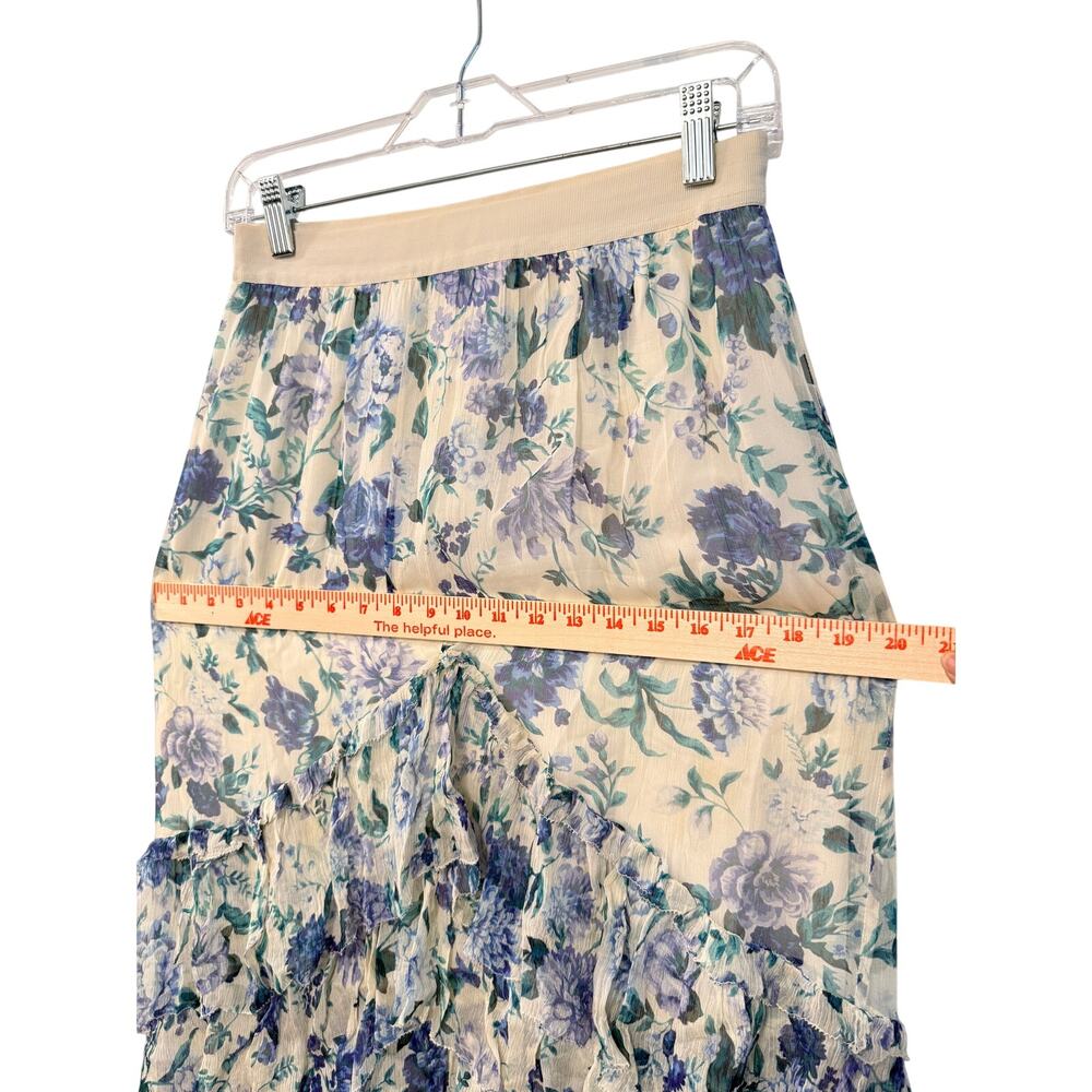 Zimmermann 0 /UK 8/US 4 Moncur Floral Silk chiffon Midi Skirt $995 Ruffle NWT - Picture 10 of 13